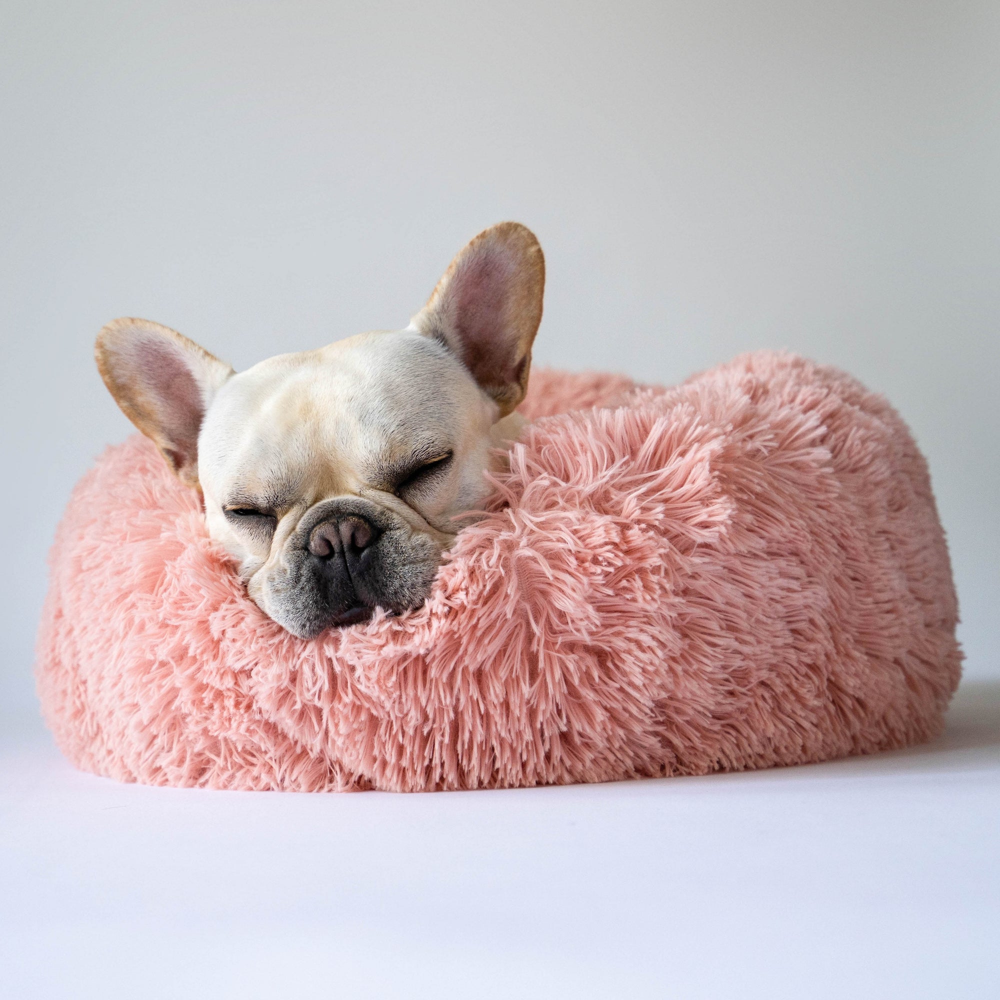 Fluffy Round Dog Bed - Pink